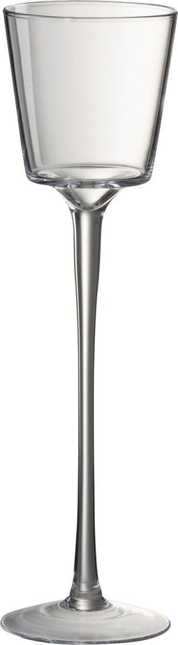J-Line kaarshouder Conisch op voet - glas - transparant - large