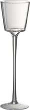 J-Line kaarshouder Conisch op voet - glas - transparant - large