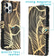 iMoshion Hoesje Geschikt voor iPhone 12 Pro / 12 Hoesje Met Pasjeshouder - iMoshion Design Softcase Bookcase - Goud / Zwart / Golden Leaves
