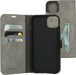 Mobiparts iPhone 14 Plus - Classic Wallet Case - Ruimte voor pasjes - Granite Grey