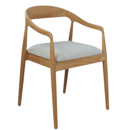 HSM Modena - Eetkamerstoel - Teakhout - Natural/Grijs - 55 x 41 x 78 cm