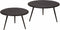 RENEW Rolo table set (2) - 74x74x36 58x58x41 - recl. teak black