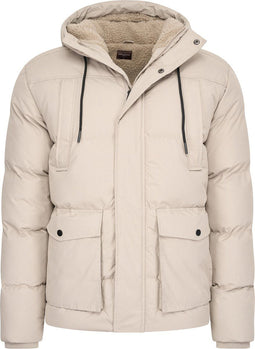 Cappuccino Italia Moorland - Heren Jas - Winterjas met capuchon - Beige - Maat XXL