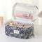 Skycases Travel Essentials - 3-delige Make-up Tas Set - Eco-vriendelijk Katoen - Gewatteerde Gebloemde Organizers - Kleur: Black Flowers