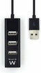 Ewent EW1123 - USB Hub 2.0 - 4 poorts - Zwart