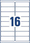 Avery L7162, Adresetiketten, Laser, Ultragrip, wit, 100 vellen, 16 per vel, 99,1 x 33,9 mm