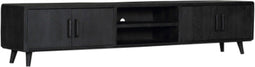 Tv meubel zwart - tv meubel 240cm - zwarte tv meubel mangohout