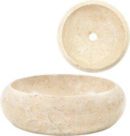 vidaXL - Gootsteen - 40x12 - cm - marmer - crème