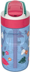 Kambukka Lagoon Drinkfles voor kinderen 400ml Blue Flamingo - met geïntegreerd rietje - drinkbus kinderen blauw - drinkbeker voor school