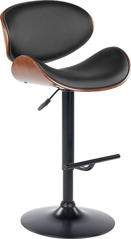 Beliani ROTTERDAM - Barkruk verstelbaar - zwart - Kunstleer