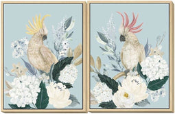 Schilderij DKD Home Decor 60 x 4 x 80 cm Blommor Tropisch (2 Stuks)