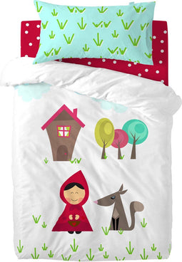 Dekbedovertrek set HappyFriday Mr Fox Grandma Multicolour Wieg voor baby's 2 Onderdelen