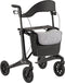 MultiMotion Carbon Rollator L – 5,5 kg met Softwielen & Boodschappentas Zwart