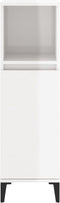 vidaXL - Badkamerkast - 30x30x100 - cm - bewerkt - hout - hoogglans - wit