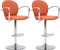 vidaXL - Barkrukken - met - armleuning - 2 - st - kunstleer - oranje