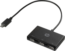 HP USB-C - USB-A hub - 1x USB 2.0 2x USB 3.2 (Gen1 5Gb/s) - Zwart