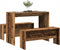 vidaXL - 3-delige - Eettafel - en - bankenset - bewerkt - hout - oud - houtkleurig