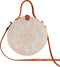 DUA Bali tas - Ronde rieten clutch - 25 cm diameter - Wit