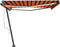 vidaXL - Luifel - automatisch - met - LED - windsensor - 400x300 - cm - oranje - bruin