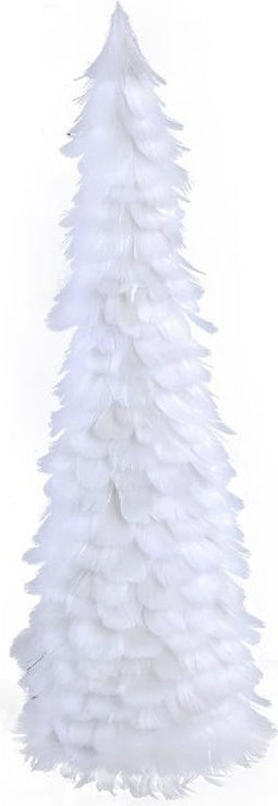 PTMD Stylitza Kerstmis Ornament - 14 x 14 x 60 cm - Veren - Wit