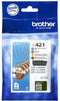 Inktcartridge brother lc-421 zwart + 3 kleuren | 4 stuk | 4 stuks