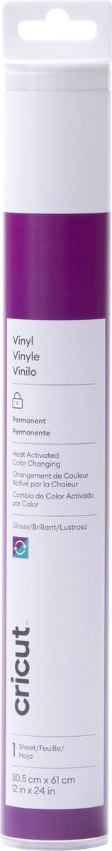 Cricut Vinyl Permanent 30x60cm – Kleurverandering bij warmte (paars)