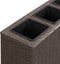vidaXL - Plantenbak - verhoogd - met - 4 - potten - 80x22x79 - cm - poly - rattan - bruin