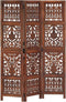 vidaXL - Kamerscherm - 3 - panelen - handgesneden - 120x165 - cm - mangohout - bruin