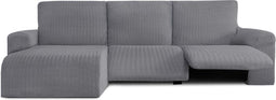 Hoes voor chaise longue met korte armleuning links Eysa JAZ Grijs 120 x 120 x 360 cm