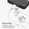 imoshion USB-C naar AUX Kabel - 8.6 centimeter - 3.5mm Audio Kabel - Wit