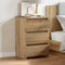 vidaXL - Nachtkastje - 40x35x62,5 - cm - bewerkt - hout - artisanaal - eikenkleur