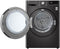 LG RH90V9ZVEN - Warmtepompdroger - 9 kg - 62 dBA - Auto cleaning condensor - Glazen deur met zwarte inleg