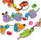 SES - Dieren rijgen met kralen - Montessori Speelgoed - met duurzame houten onderdelen - grote kralen - 4 kleuren veters - Sensorisch speelgoed