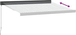 vidaXL - Luifel - uittrekbaar - 3x2,5 - m - stof - en - aluminium - antraciet - en - wit