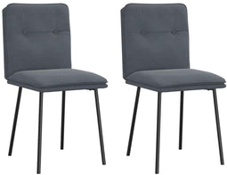vidaXL - Eetkamerstoelen - 2 - st - fluweel - donkergrijs