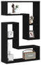 vidaXL - Wandplanken - Set - van - 2 - Zwart - Eiken - 50x15x85 - cm - Houtvezel