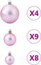 vidaXL - Kerstballen - 98 - st - Ø3/4/6 - cm - roze