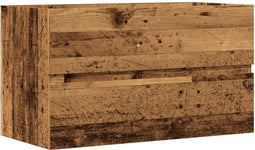 vidaXL - Wastafelkast - 90x38,5x45 - cm - bewerkt - hout - oud - houtkleurig