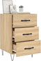 vidaXL - Nachtkastje - 40x40x66 - cm - bewerkt - hout - sonoma - eikenkleurig