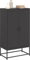 vidaXL - Hoge - kast - 68,5x38,5x123,5 - cm - staal - zwart