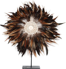 Bazar Bizar de Coastal Juju on stand | Decoratie veren & schelpen | Zwart & bruin| 7 x 40 x 50 cm
