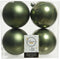 Decoris Kerstballen - 4x st - mos groen - D10 cm - kunststof - kerstversiering