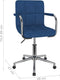 vidaXL - Eetkamerstoel - draaibaar - stof - blauw