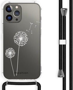 iMoshion Hoesje Geschikt voor iPhone 13 Pro Max Hoesje Met Koord - iMoshion Design Hoesje met Koord - Wit / Dandelion