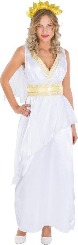 dressforfun - vrouwenkostuum echtgenote Caesar M - elegant lang jurkje met brokaatstijl - inclusief haartooi