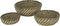 J-Line mand Rond - jute - naturel/zwart - 3 stuks