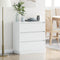 vidaXL - Nachtkastje - met - LED - Wit - 71x34,5x75 - cm - Kunststof - Hout
