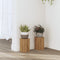 vidaXL - Plantenstandaards - 2 - st - 10x10x18 - cm - hout - artisanaal - eiken