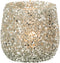 J-Line windlicht Glitter - glas - zilver - small - 2 stuks