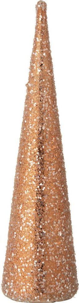 J-Line decoratie Kegel Parels - glas - donker zalm - large